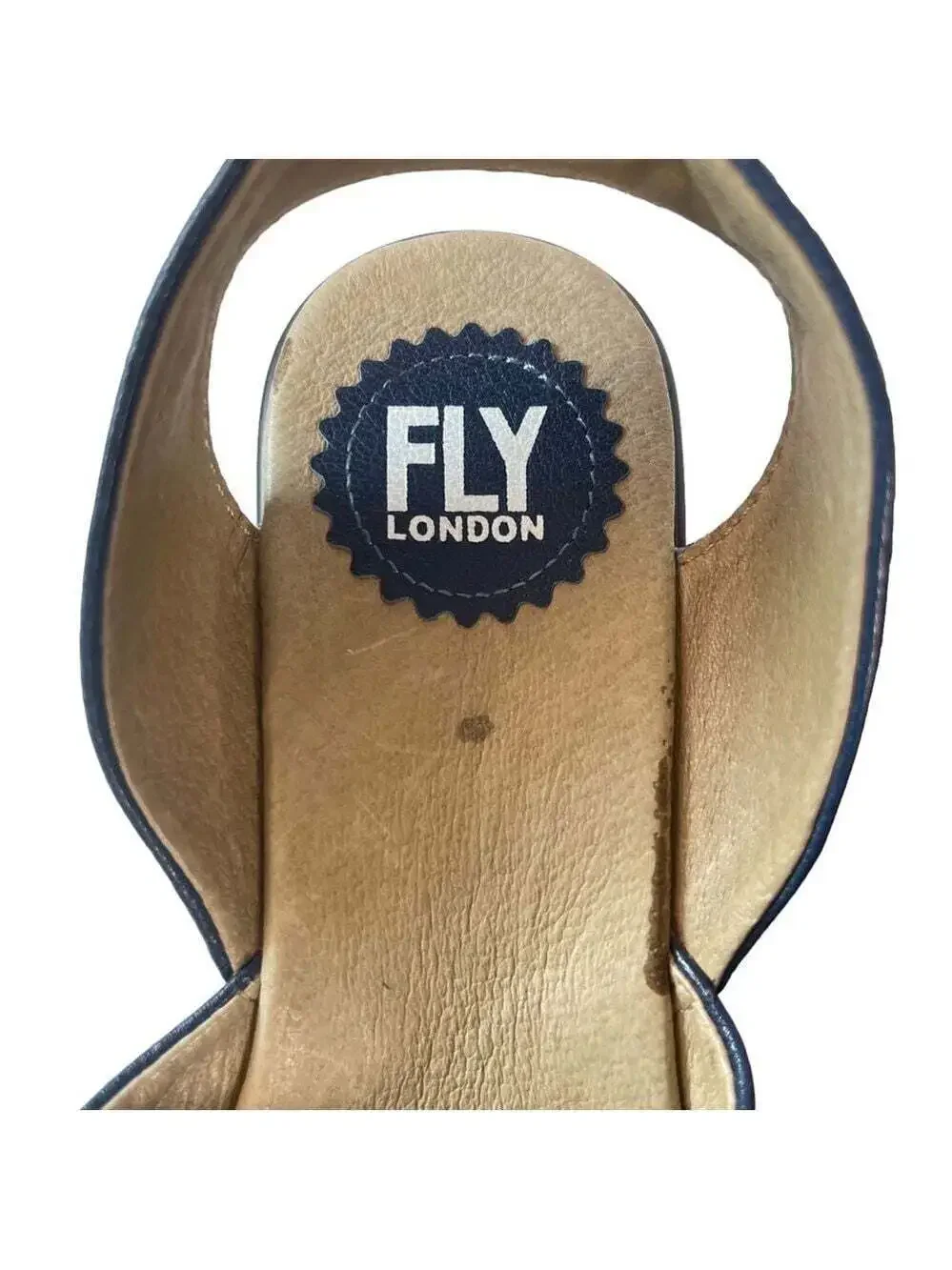 Fly London Ynes Leather Wedge Sandals Perforated Ankle Strap Comfort EU 37